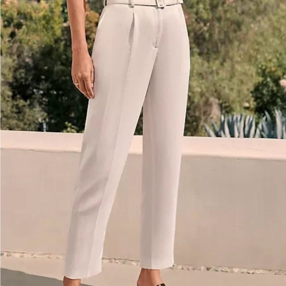 Rachel Zoe  Elegant Beige Women's High Rise Slim Leg Pants